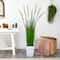 5ft. Wheat Grass Artificial Plant in White Metal Planter